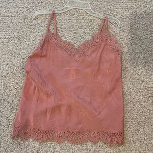 Victoria's Secret Sheer Pink Lace Tank Top